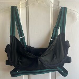 Fantasy Intimates Women's Plus Green and Black Strappy Sexy Underwired Bra 1/2X